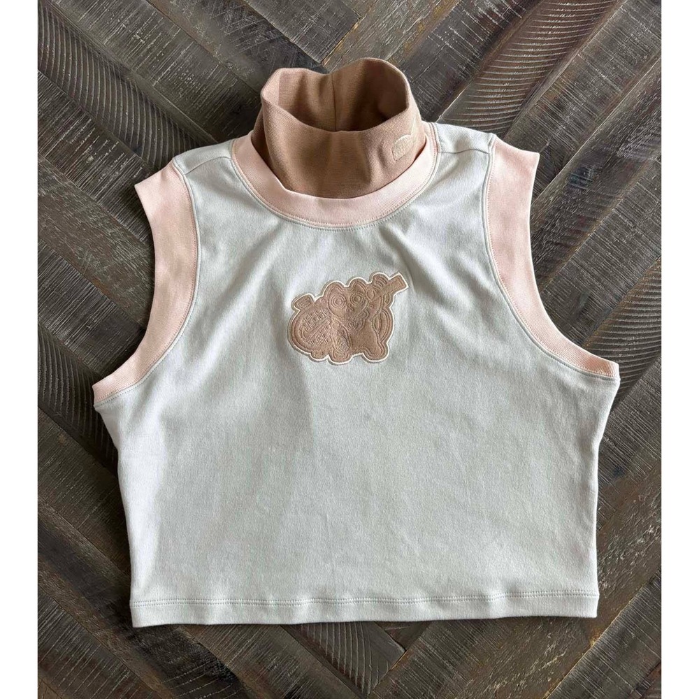Nike Sportswear Womens Mock Neck Sleeveless Crop Top Slim Fit FN2265-072 Medium